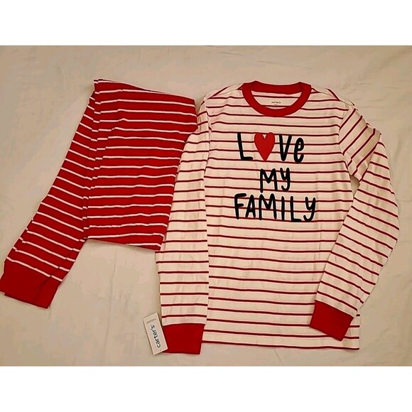 Carter's Other - NWT Adult Carters Christmas Pajamas Pjs 2 pc White Red  Medium Loungewear